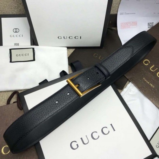Cintura in pelle con fibbia rettangolare nera 429028 imitazioni perfette