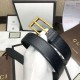 Cintura in pelle con fibbia rettangolare nera 429028 imitazioni perfette