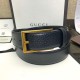 Cintura in pelle con fibbia rettangolare nera 429028 imitazioni perfette