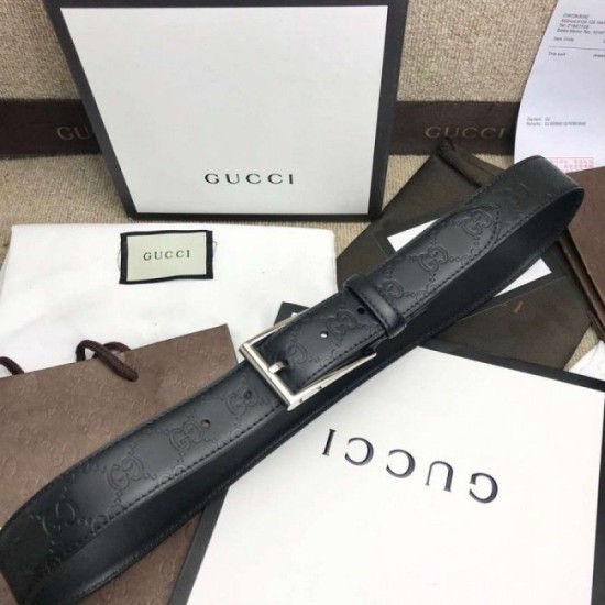 Cintura in pelle Signature nera 429028 imitazioni perfette