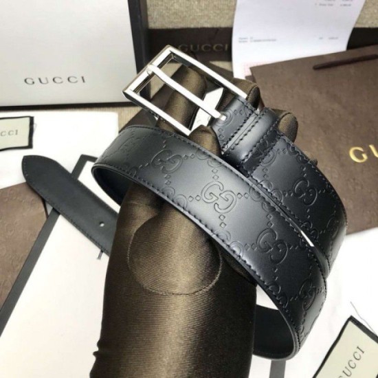 Cintura in pelle Signature nera 429028 imitazioni perfette