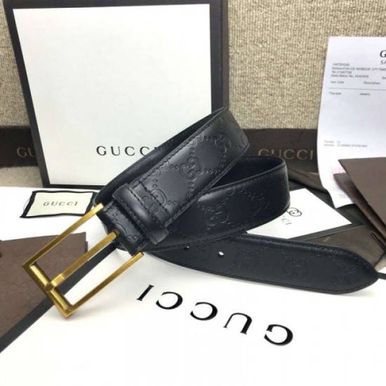 Cintura in pelle Signature nera 429028 imitazioni perfette