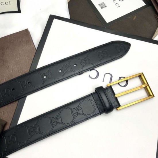 Cintura in pelle Signature nera 429028 imitazioni perfette