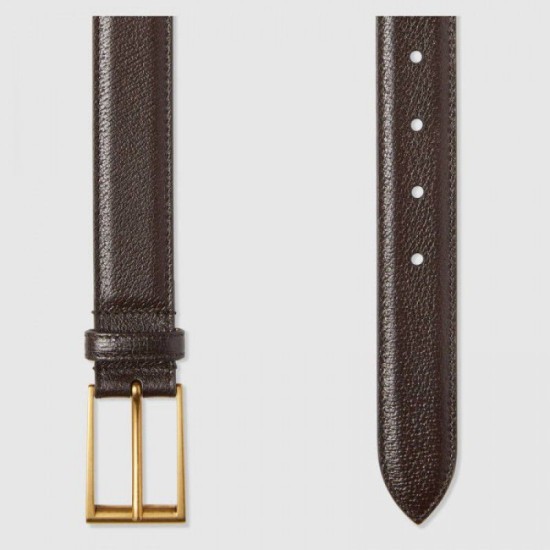 Replica Cintura in pelle con fibbia rettangolare marrone 429028 Outlet Cintura in pelle con fibbia rettangolare marrone 429028 imitazioni perfette