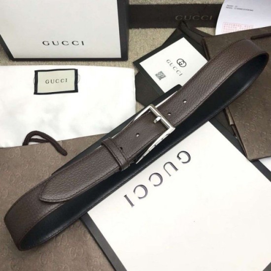 Replica Cintura in pelle con fibbia rettangolare marrone 429028 Outlet Cintura in pelle con fibbia rettangolare marrone 429028 imitazioni perfette