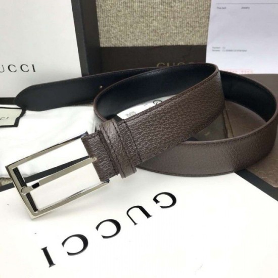 Replica Cintura in pelle con fibbia rettangolare marrone 429028 Outlet Cintura in pelle con fibbia rettangolare marrone 429028 imitazioni perfette
