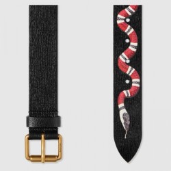 Replica Cintura in pelle con Kingsnake Black 434520 Outlet Cintura in pelle con Kingsnake Black 434520 imitazioni perfette