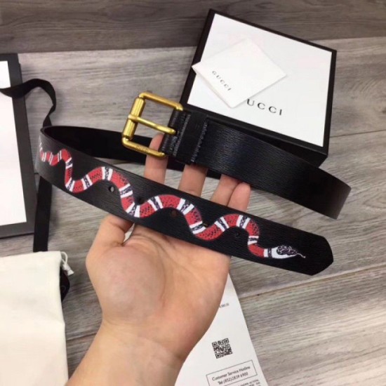 Replica Cintura in pelle con Kingsnake Black 434520 Outlet Cintura in pelle con Kingsnake Black 434520 imitazioni perfette