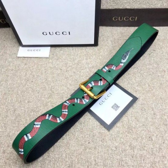 Cintura in pelle con Kingsnake Green 434520 imitazioni perfette