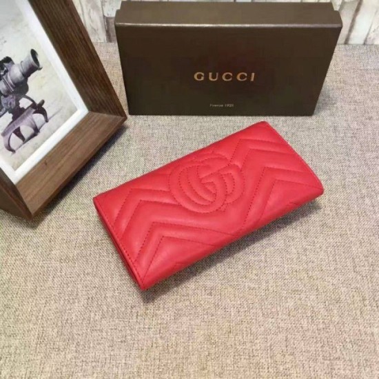 Portafoglio GG Marmont continental rosso 443436 imitazioni perfette
