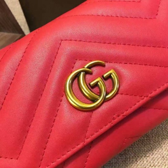 Portafoglio GG Marmont continental rosso 443436 imitazioni perfette