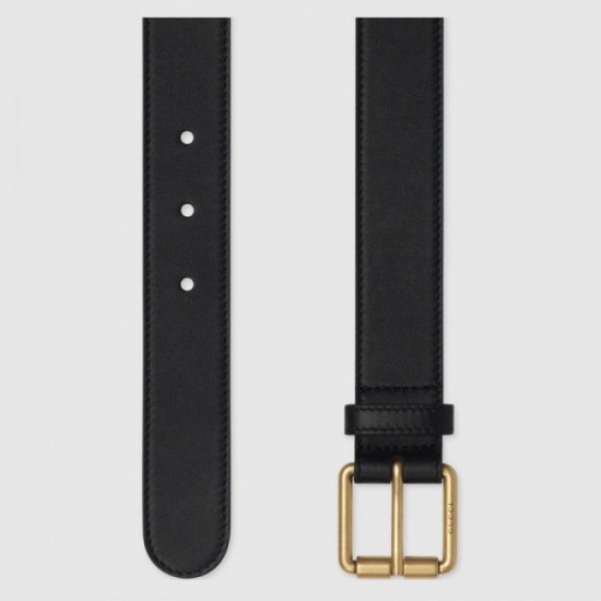 Replica Cintura in pelle con morsetto nero 488939 Outlet Cintura in pelle con morsetto nero 488939 imitazioni perfette