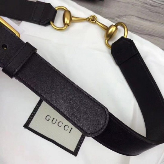 Replica Cintura in pelle con morsetto nero 488939 Outlet Cintura in pelle con morsetto nero 488939 imitazioni perfette
