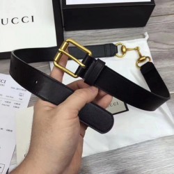 Replica Cintura in pelle con morsetto nero 488939 Outlet Cintura in pelle con morsetto nero 488939 imitazioni perfette