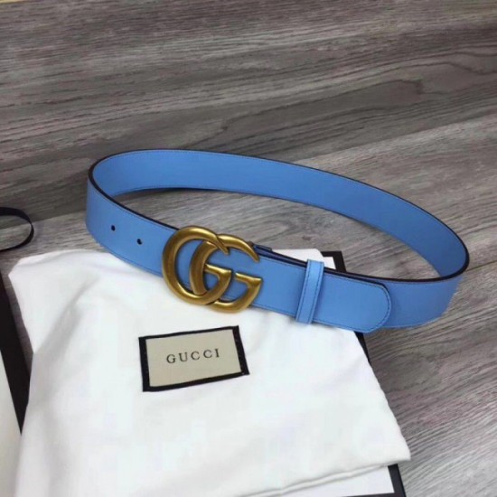 Replica Cintura in pelle con fibbia Double G blu 400593 Outlet Cintura in pelle con fibbia Double G blu 400593 imitazioni perfette