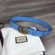 Replica Cintura in pelle con fibbia Double G blu 400593 Outlet Cintura in pelle con fibbia Double G blu 400593 imitazioni perfette