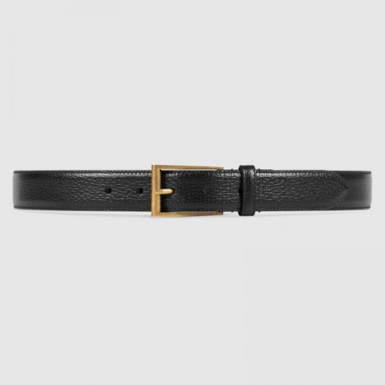 Cintura in pelle con fibbia rettangolare nera 429028 imitazioni perfette