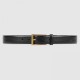 Cintura in pelle con fibbia rettangolare nera 429028 imitazioni perfette