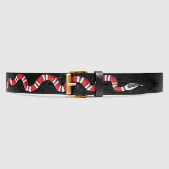 Replica Cintura in pelle con Kingsnake Black 434520 Outlet Cintura in pelle con Kingsnake Black 434520 imitazioni perfette
