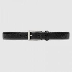 Cintura in pelle Signature nera 429028