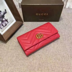 Portafoglio GG Marmont continental rosso 443436