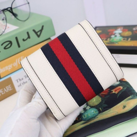Alta gamma replica Dettagli perfetti Ophidia GG Wallet 523174 Bianco imitazioni perfette