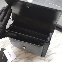 Borsa YSL Saint Laurent Medium Sunset liscia nera argento Borsa YSL Saint Laurent Medium Sunset liscia nera argento