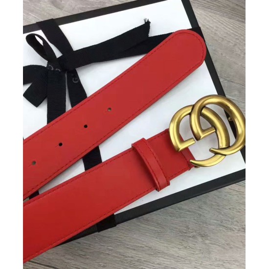 Riproduzione Fedele Pari replica Cintura in cuoio con doppia fibbia G Rosso imitazioni Replica Alta Qualità Pari Cintura in cuoio con doppia fibbia G Rosso