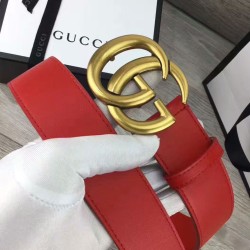 Riproduzione Fedele Pari replica Cintura in cuoio con doppia fibbia G Rosso imitazioni Replica Alta Qualità Pari Cintura in cuoio con doppia fibbia G Rosso