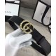 Riproduzione Fedele replica Cintura in pelle con perla Double G Nero imitazioni Replica Alta Qualità Cintura in pelle con perla Double G Nero