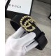 Riproduzione Fedele replica Cintura in pelle con perla Double G Nero imitazioni Replica Alta Qualità Cintura in pelle con perla Double G Nero