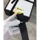 Riproduzione Fedele replica Cintura in pelle con perla Double G Nero imitazioni Replica Alta Qualità Cintura in pelle con perla Double G Nero