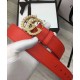 Riproduzione Fedele replica Cintura in pelle con perla Double G Red imitazioni Replica Alta Qualità Cintura in pelle con perla Double G Red