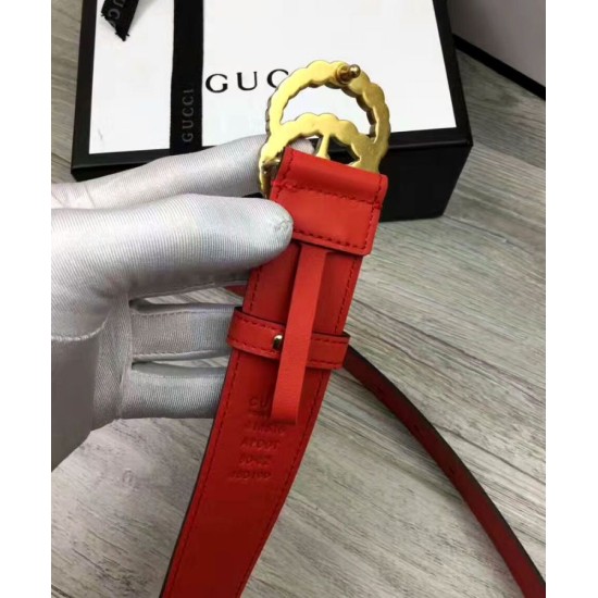 Riproduzione Fedele replica Cintura in pelle con perla Double G Red imitazioni Replica Alta Qualità Cintura in pelle con perla Double G Red