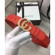 Riproduzione Fedele replica Cintura in pelle con perla Double G Red imitazioni Replica Alta Qualità Cintura in pelle con perla Double G Red