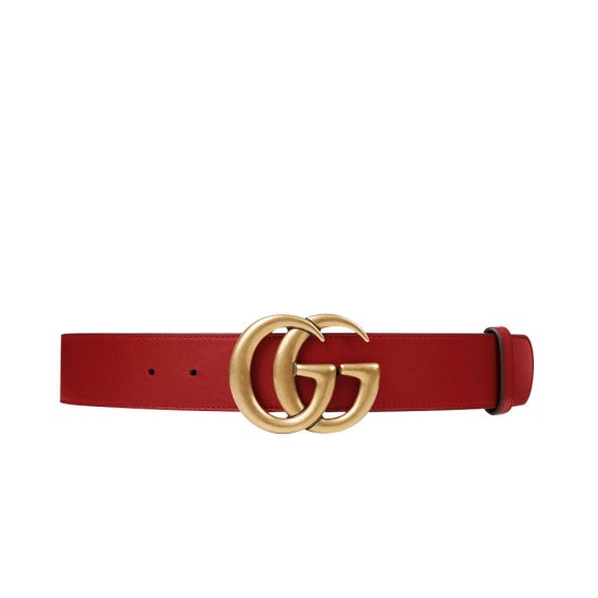 Riproduzione Fedele Pari replica Cintura in cuoio con doppia fibbia G Rosso imitazioni Replica Alta Qualità Pari Cintura in cuoio con doppia fibbia G Rosso