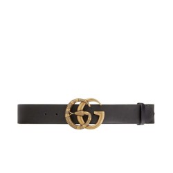 Cinture con fibbia a doppia G con serpente Nero