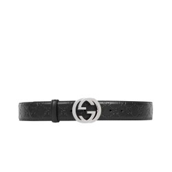 Cinture Cuoio Signature in cuoio Nero Argento Nero