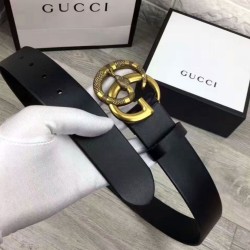 Riproduzione Fedele Cinture con fibbia a doppia G con serpente Nero imitazioni Replica Alta Qualità Cinture con fibbia a doppia G con serpente Nero