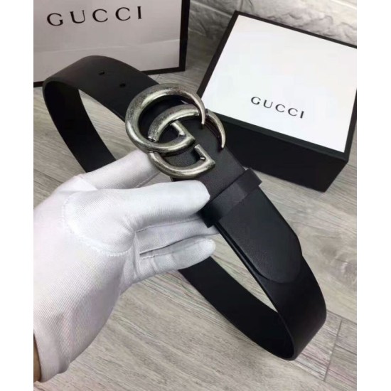 Riproduzione Fedele Cinture con fibbia a doppia G Nero imitazioni Replica Alta Qualità Cinture con fibbia a doppia G Nero