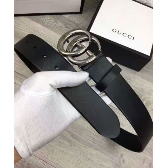 Riproduzione Fedele Cinture con fibbia a doppia G Nero imitazioni Replica Alta Qualità Cinture con fibbia a doppia G Nero