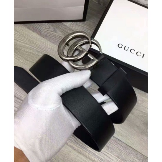 Riproduzione Fedele Cinture con fibbia a doppia G Nero imitazioni Replica Alta Qualità Cinture con fibbia a doppia G Nero
