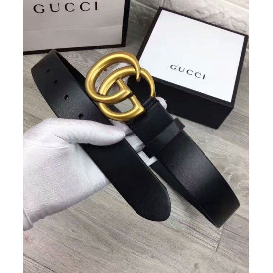 Riproduzione Fedele Pari replica Cinture con fibbia a doppia G Nero imitazioni Replica Alta Qualità Pari Cinture con fibbia a doppia G Nero