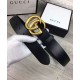 Riproduzione Fedele Pari replica Cinture con fibbia a doppia G Nero imitazioni Replica Alta Qualità Pari Cinture con fibbia a doppia G Nero