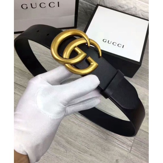 Riproduzione Fedele Pari replica Cinture con fibbia a doppia G Nero imitazioni Replica Alta Qualità Pari Cinture con fibbia a doppia G Nero