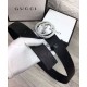 Replica Alta Qualità Alta gamma Cinture Cuoio Signature in cuoio Nero Argento Nero