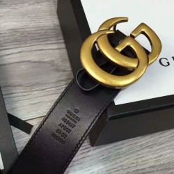 Replica Alta Qualità Pari Cinture con fibbia a doppia G Nero