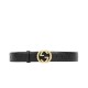 Riproduzione Fedele replica Cuoio Signature in cuoio Cintura Nera Oro imitazioni Replica Alta Qualità Cuoio Signature in cuoio Cintura Nera Oro