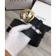 Riproduzione Fedele replica Cuoio Signature in cuoio Cintura Nera Oro imitazioni Replica Alta Qualità Cuoio Signature in cuoio Cintura Nera Oro