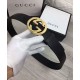 Riproduzione Fedele replica Cuoio Signature in cuoio Cintura Nera Oro imitazioni Replica Alta Qualità Cuoio Signature in cuoio Cintura Nera Oro